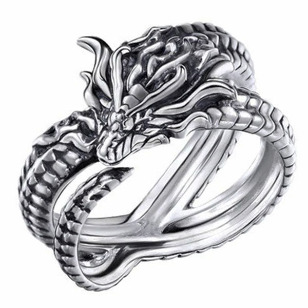 Bague dragon médusa