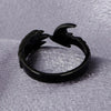 Bague Dragon Noir Ancestral (Argent)