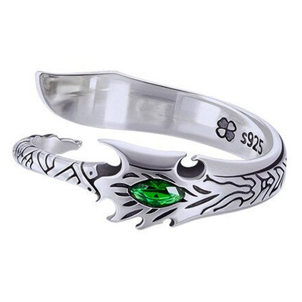 Bague Dragon Oeil Vert