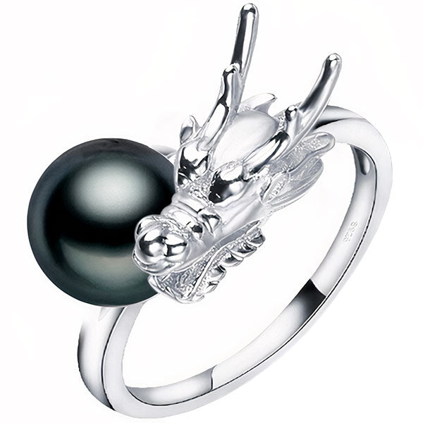 Bague dragon perle fantaisiste