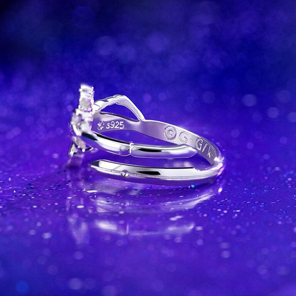 Bague Dragon Pierre Blanche (Argent)