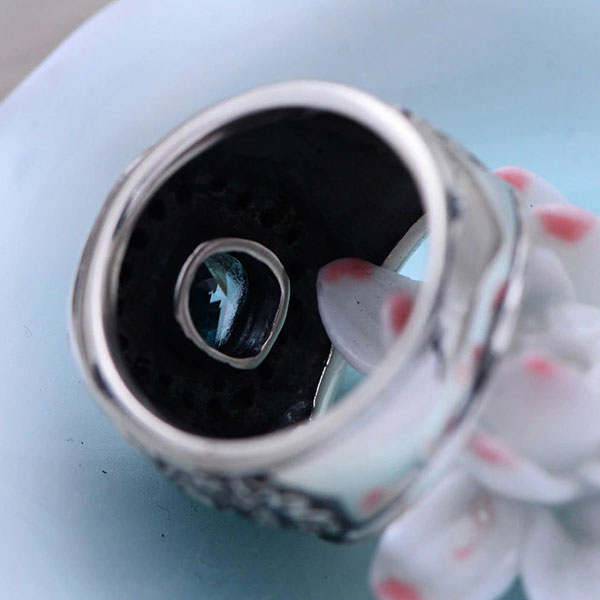 Bague Dragon Pierre Précieuse (Argent)