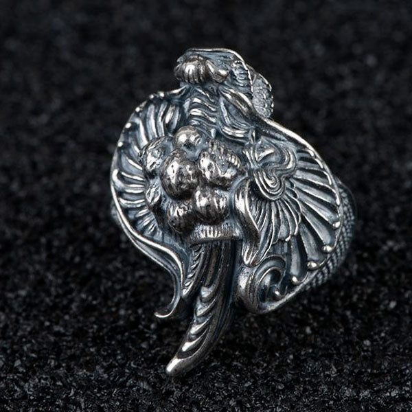 Bague dragon tridimensionnel