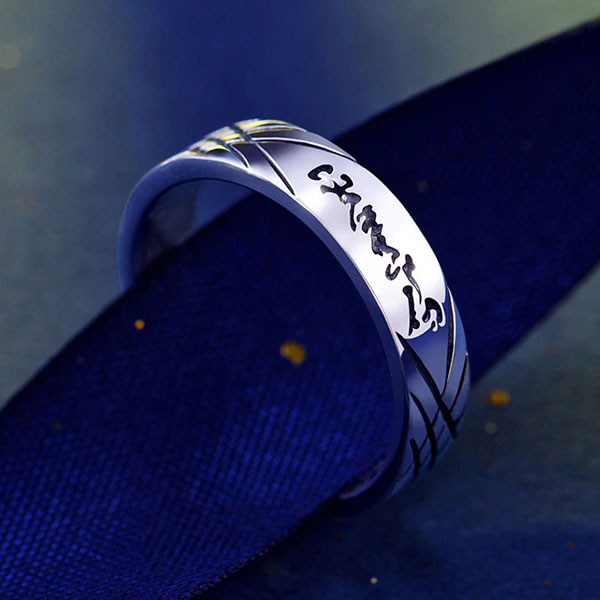 Bague ecriture argent