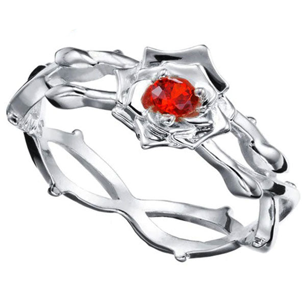 Bague En Forme De Rose Argent