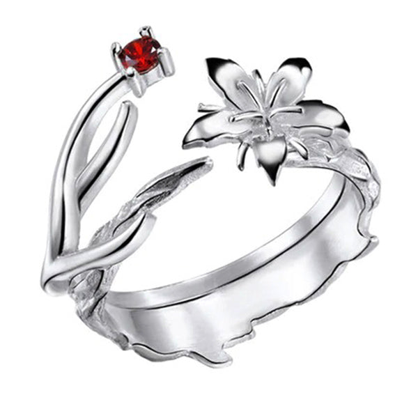 Bague Fleur Argent Femme