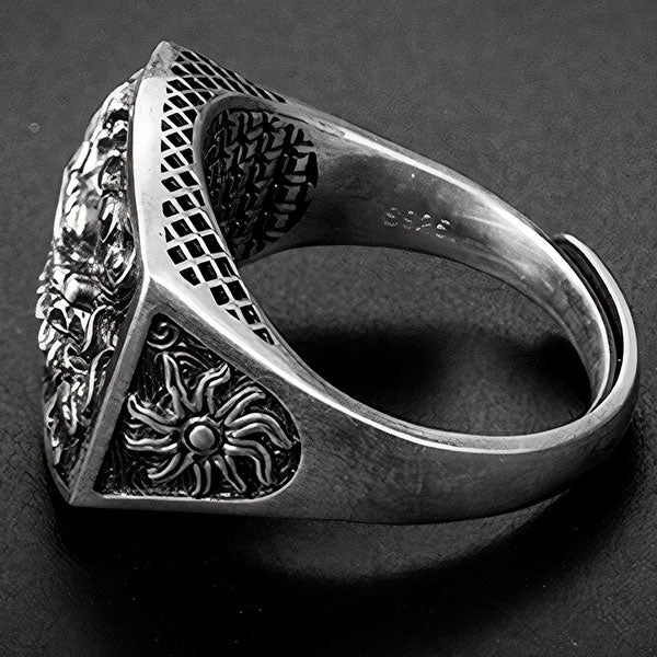 Bague homme argent dragon