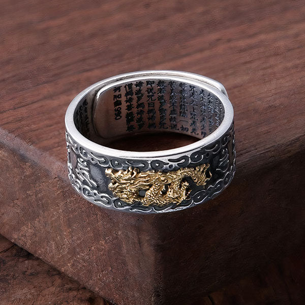 Bague homme dragon argent