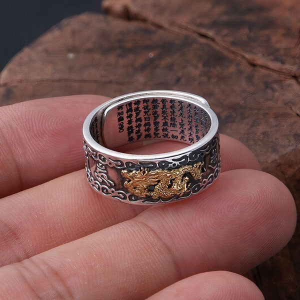 Bague homme dragon argent