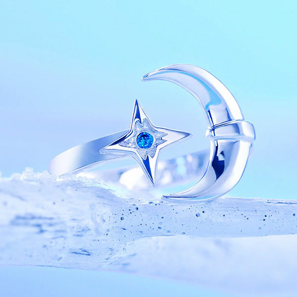 Bague lune et etoile