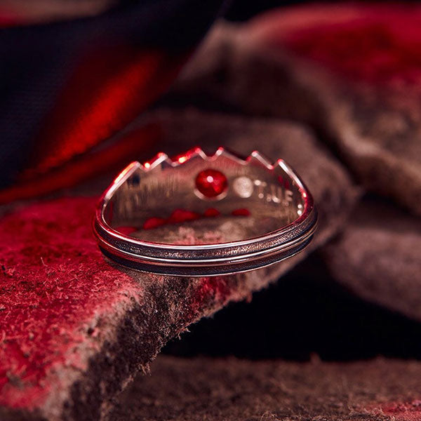 Bague Dragon Gemme Rouge (Argent)