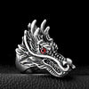 Bague Tête de Dragon Rouge