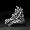 Bague Tête de Dragon aux Yeux Noir