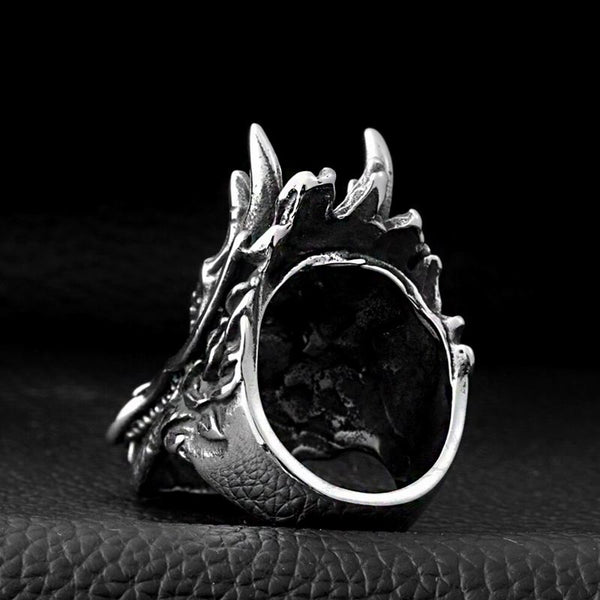 Bague Dragon Tête de Dragon (Acier)