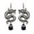 Boucle d'oreille dragon argent