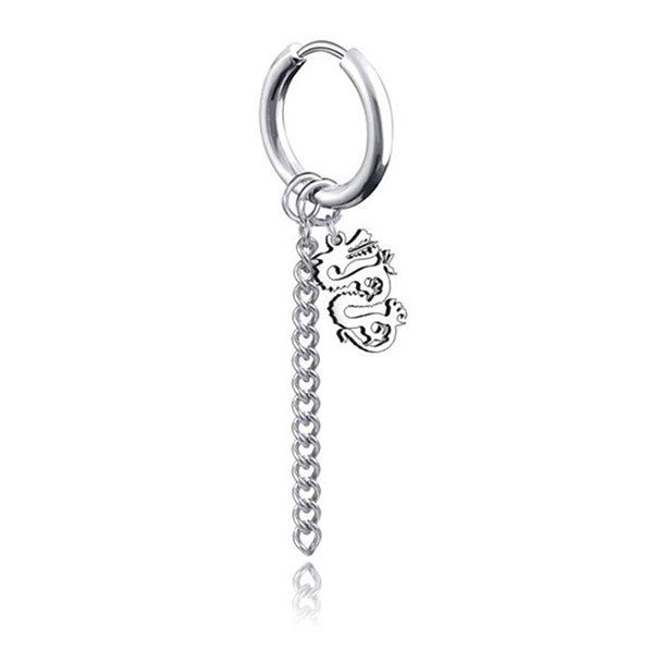 Boucle d'oreille dragon enchainé