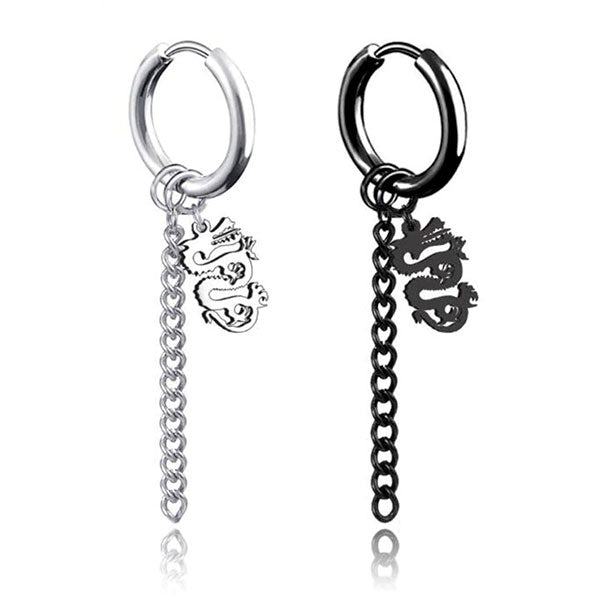 Boucle d'oreille dragon enchainé