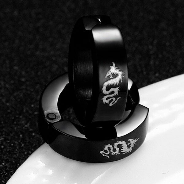 Boucle d'oreille dragon homme