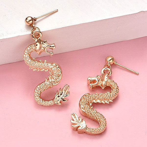 Boucle d'oreille dragon or