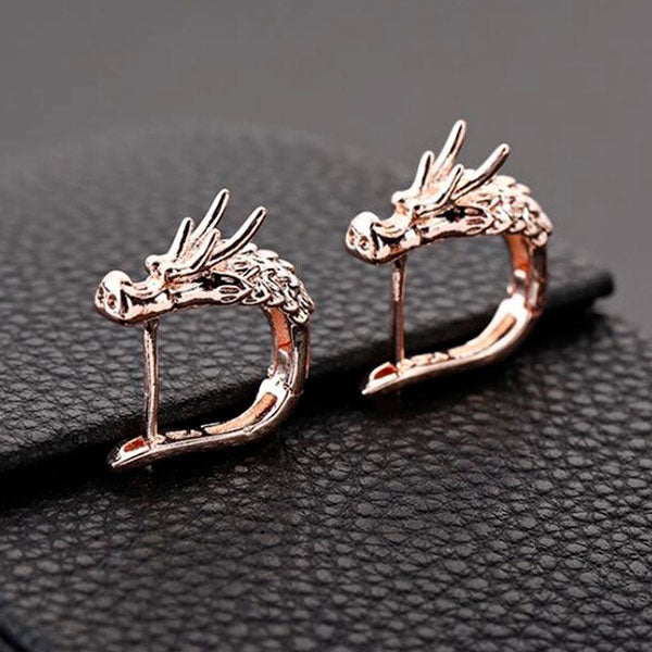 Boucles d'oreilles dragon demi créoles