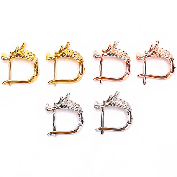 Boucles d'oreilles dragon demi créoles