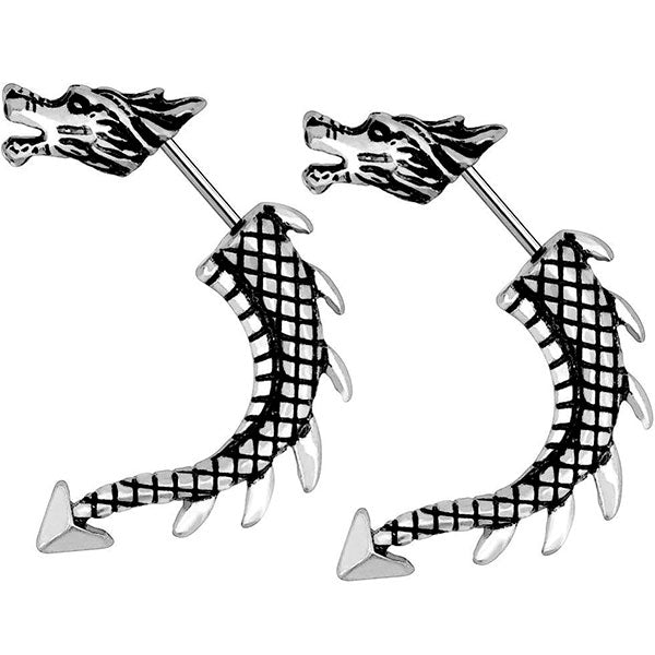 Boucles d'oreilles dragon punk