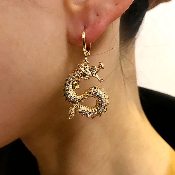 Boucles d'oreilles dragon vintage