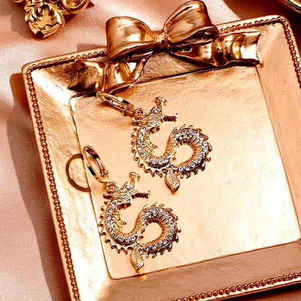 Boucles d'oreilles dragon vintage