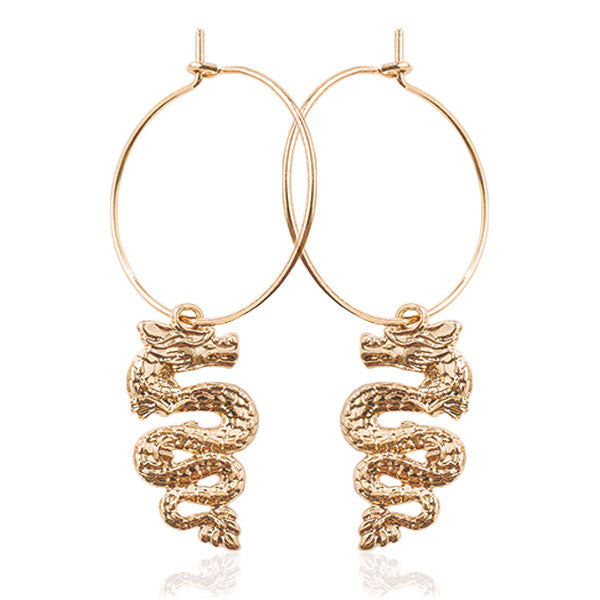 Boucles d'oreilles dragon pendantes
