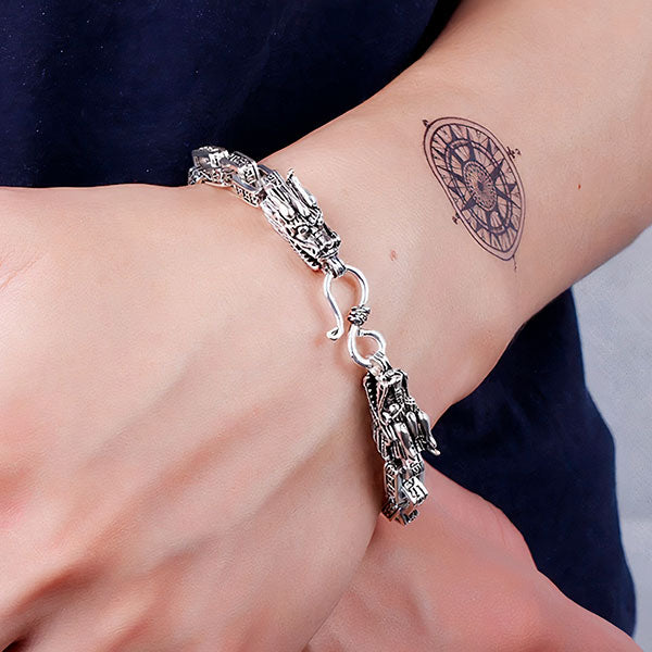 Bracelet argent tête de dragon