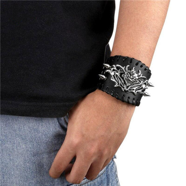 Bracelet Dragon Cuir Punk