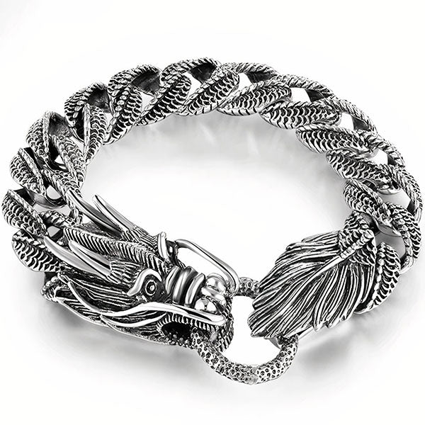 Bracelet dragon argent