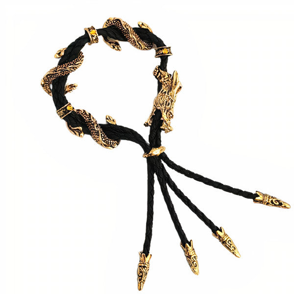 Bracelet dragon dorée