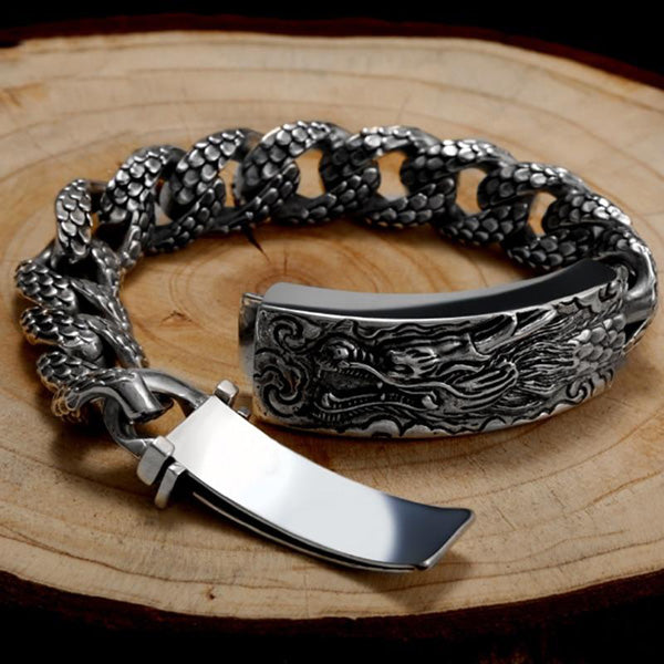 Bracelet Dragon En Argent