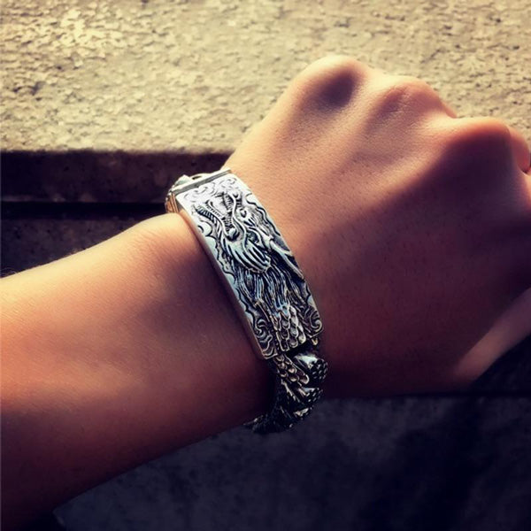 Bracelet Dragon En Argent