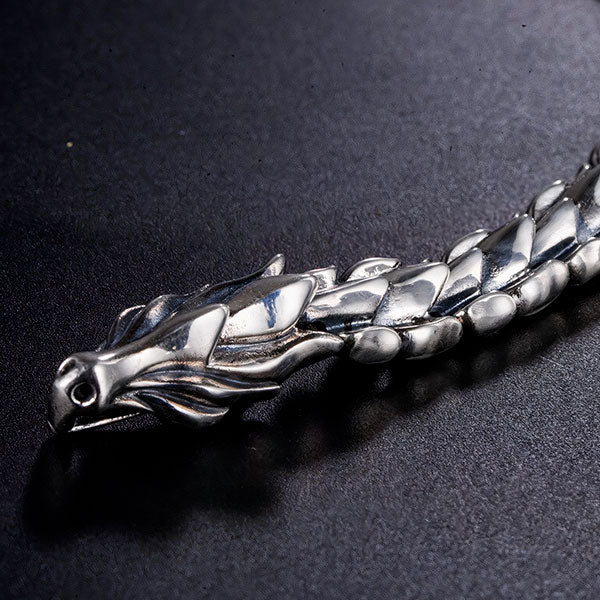 Bracelet dragon homme argent