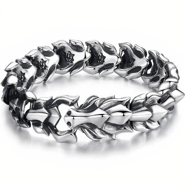 Bracelet dragon homme argent