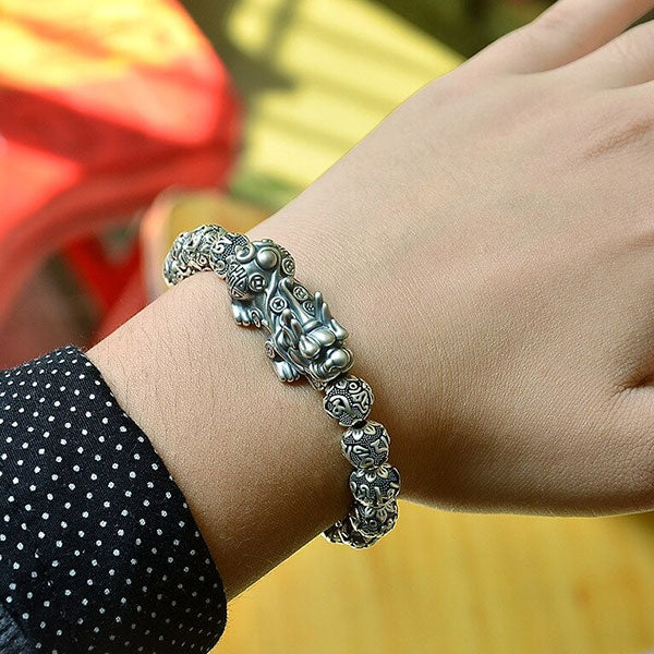 Bracelet Dragon Pixiu Argenté