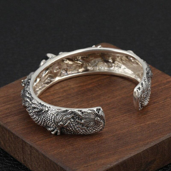 Bracelet Dragon Pierre Agate (Argent)