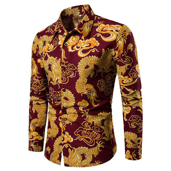 Chemise dragon orange