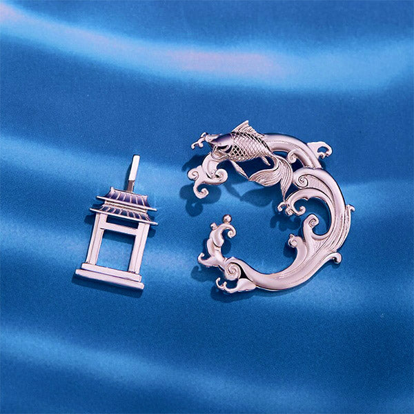 Collier Dragon Carpe Koï (Argent)