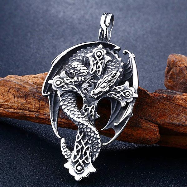 Collier Croix Avec Dragon