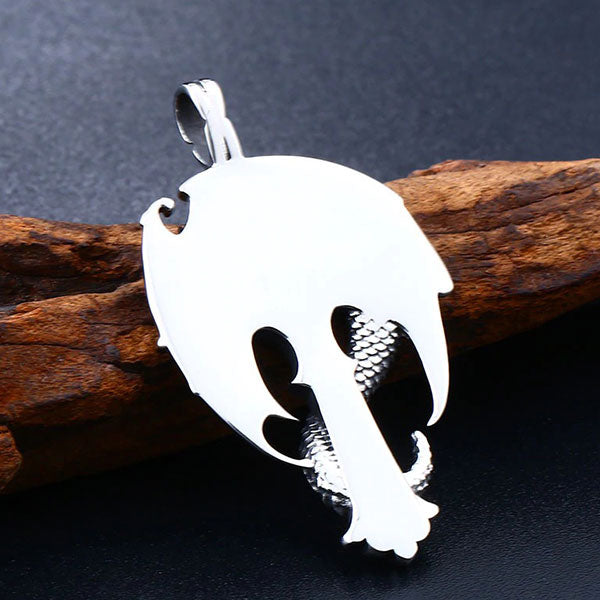 Collier Dragon Croix Médiéval (Acier)