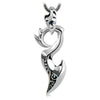 collier dragon dague argentée