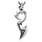 collier dragon dague argentée