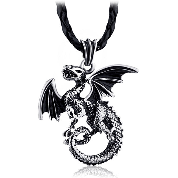 Collier Dragon En Étain