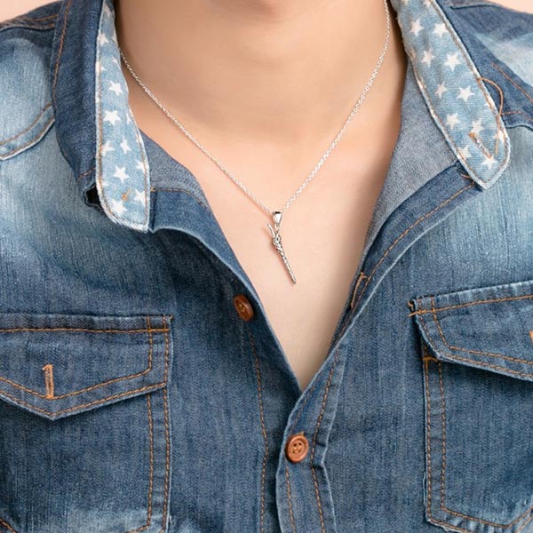 Collier Dragon Épée De Rupture (Argent)