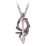 Collier Dragon Épée Rouge
