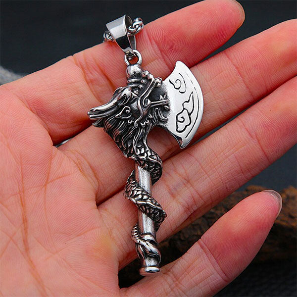 Collier Dragon Hache Viking