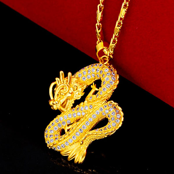 Collier Dragon Japonais Doré